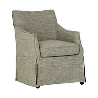 Gray London Skirted Dining Chair with Casters