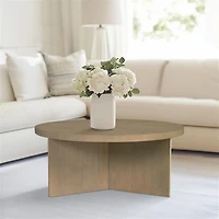 Sadie Graywash Wood Round Coffee Table