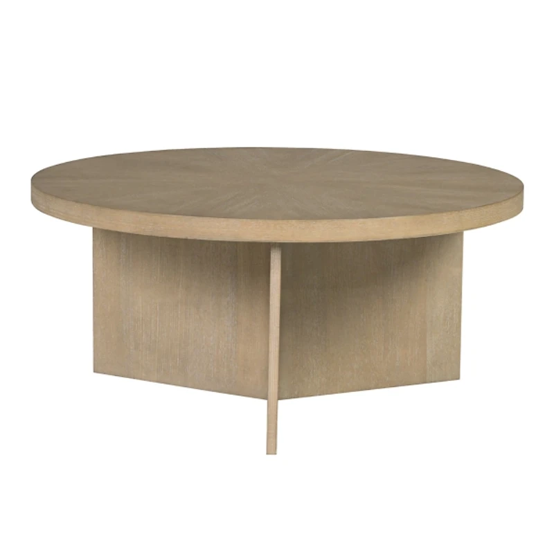 Sadie Graywash Wood Round Coffee Table