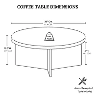 Sadie Graywash Wood Round Coffee Table