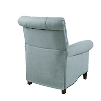 Aidan Blue Tufted Push Back Recliner