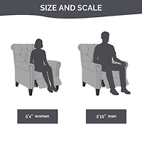 Aidan Blue Tufted Push Back Recliner