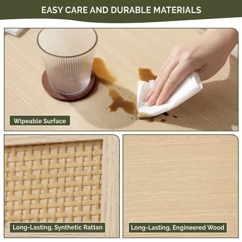 Lennox Natural Rattan Lift-Top Coffee Table