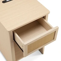 Lennox Natural Rattan Charging End Table