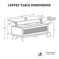Teagan Natural Rattan Lift-Top Coffee Table