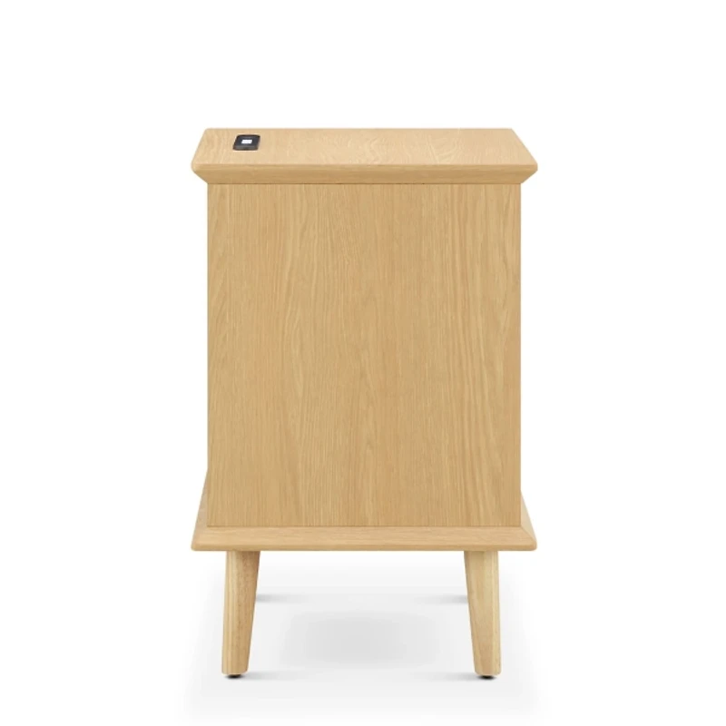 Teagan Natural Rattan Charging End Table