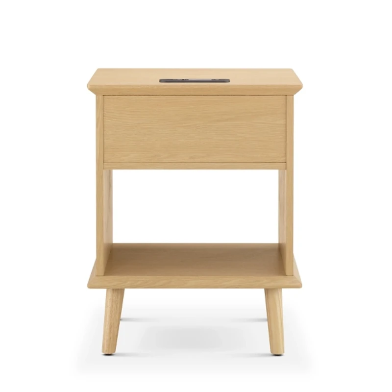 Teagan Natural Rattan Charging End Table