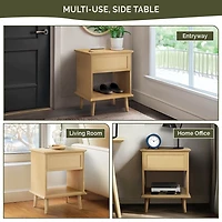 Teagan Natural Rattan Charging End Table