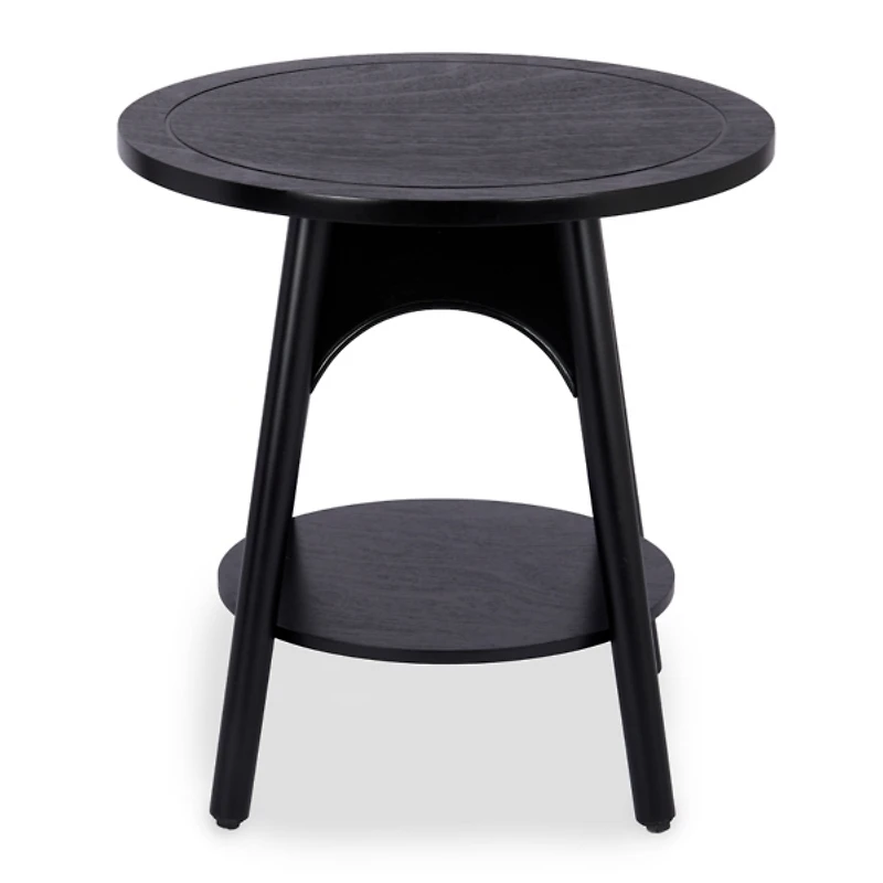 Kieran Round Black Wood Side Table