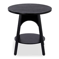 Kieran Round Black Wood Side Table