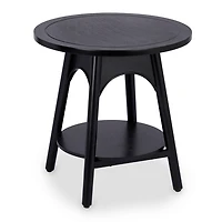 Kieran Round Black Wood Side Table