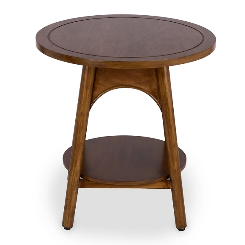 Kieran Round Natural Wood Side Table