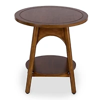 Kieran Round Natural Wood Side Table