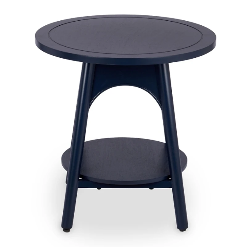 Kieran Round Navy Wood Side Table