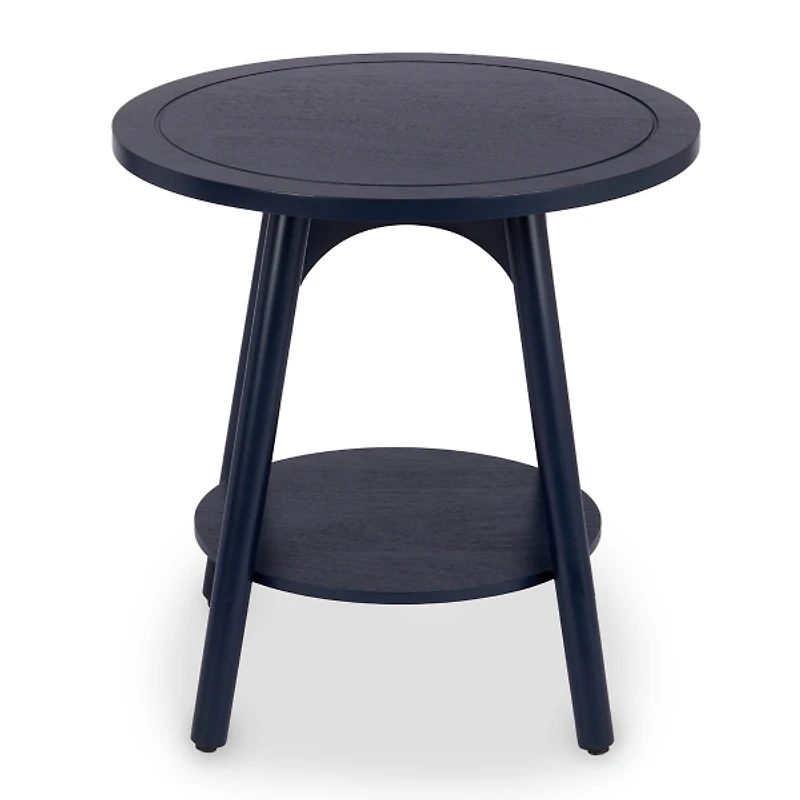Kieran Round Navy Wood Side Table
