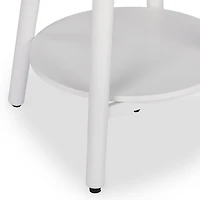 Kieran Round White Wood Side Table