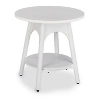 Kieran Round White Wood Side Table