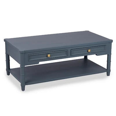 Genevieve French Blue Wood Coffee Table