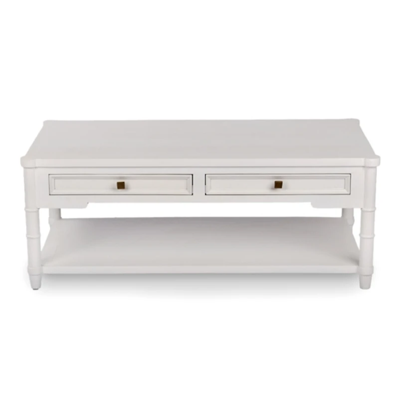 Genevieve White Wood Coffee Table