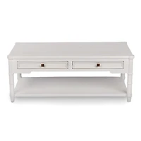 Genevieve White Wood Coffee Table