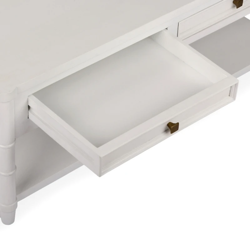 Genevieve White Wood Coffee Table