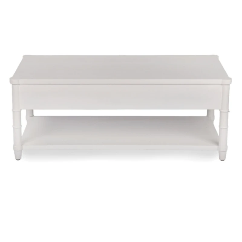 Genevieve White Wood Coffee Table