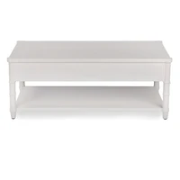 Genevieve White Wood Coffee Table