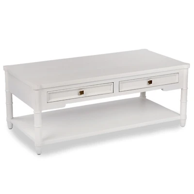 Genevieve White Wood Coffee Table