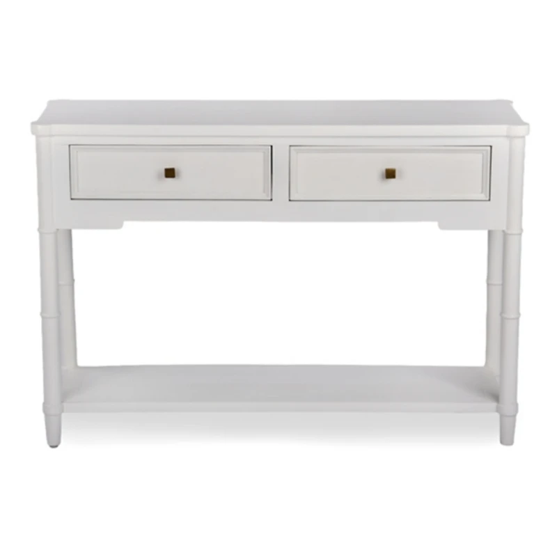 Genevieve White Wood Console Table
