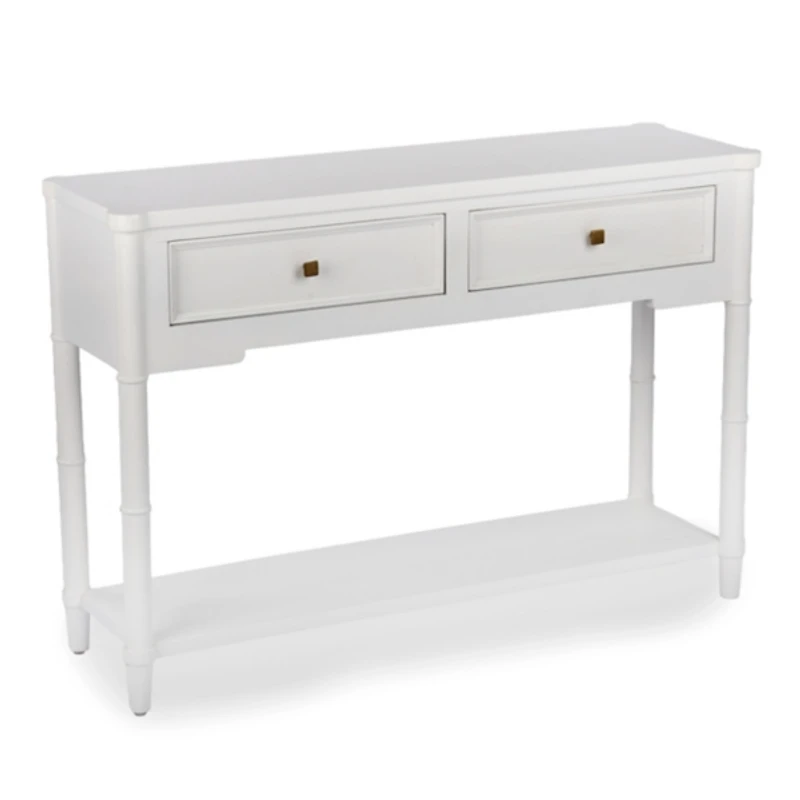 Genevieve White Wood Console Table