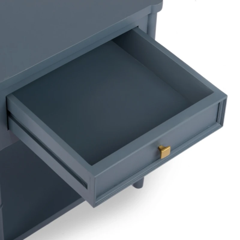 Genevieve French Blue Wood Side Table