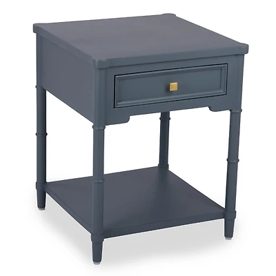 Genevieve French Blue Wood Side Table