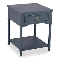 Genevieve French Blue Wood Side Table