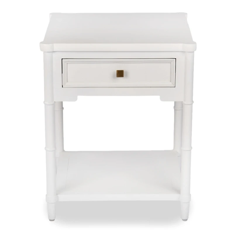 Genevieve White Wood Side Table