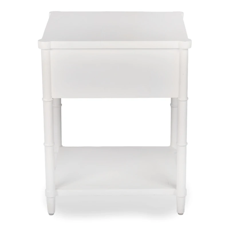 Genevieve White Wood Side Table