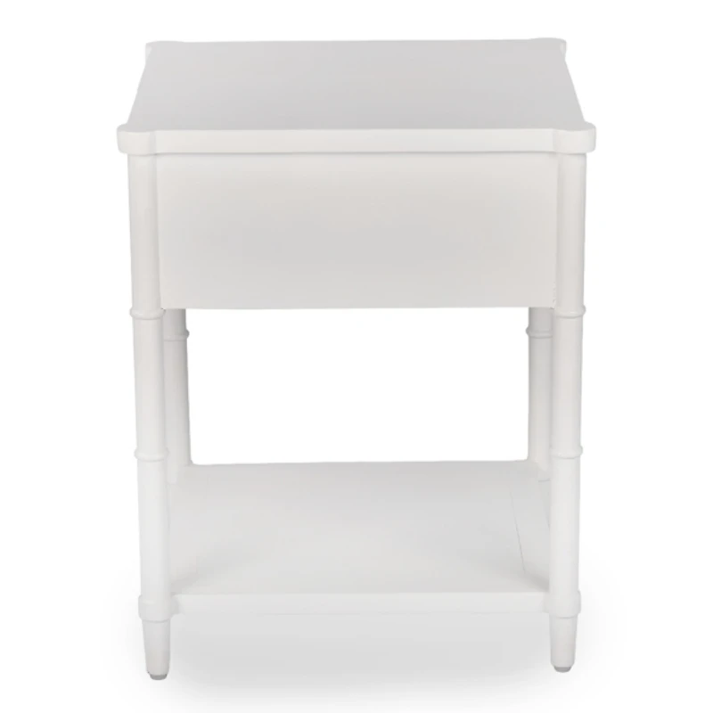 Genevieve White Wood Side Table