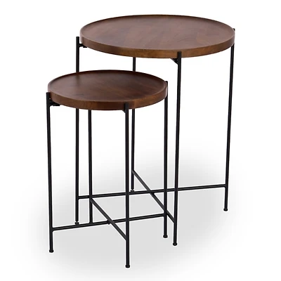Round Oakdale Nesting Accent Tables, Set of 2
