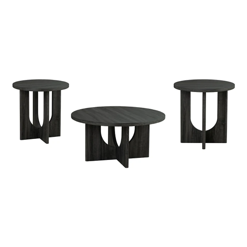 Calsen Gray Wood Occasional Tables, Set of 3