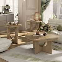 Calsen Natural Wood Occasional Tables, Set of 3