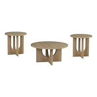 Calsen Natural Wood Occasional Tables, Set of 3