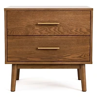 Riverstone Walnut 2-Drawer Nightstands, Set of 2