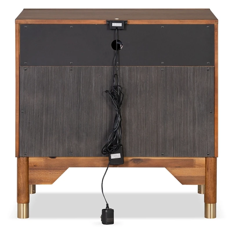 Forma Walnut Charging Nightstand with LED Light