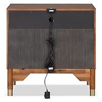 Forma Walnut Charging Nightstand with LED Light
