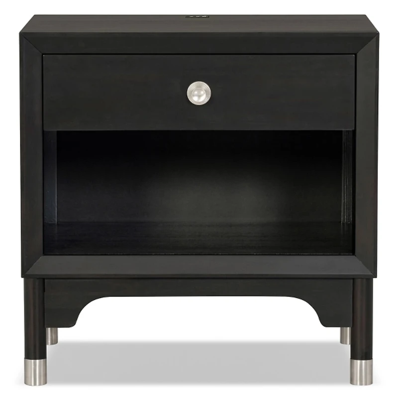 Forma Black Charging Nightstand with LED Light