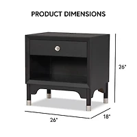 Forma Black Charging Nightstand with LED Light
