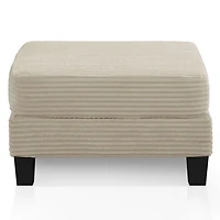 Kasin Beige Chenille Storage Ottoman