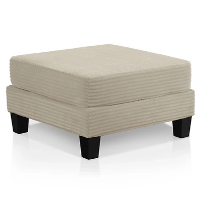 Kasin Beige Chenille Storage Ottoman