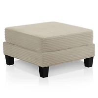 Kasin Beige Chenille Storage Ottoman