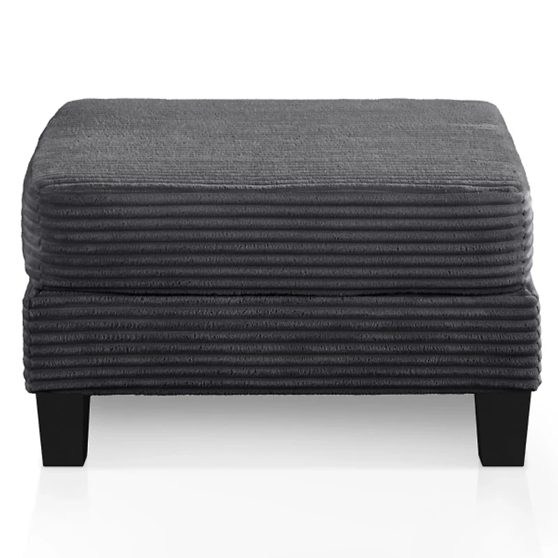 Kasin Gray Chenille Storage Ottoman