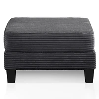 Kasin Gray Chenille Storage Ottoman